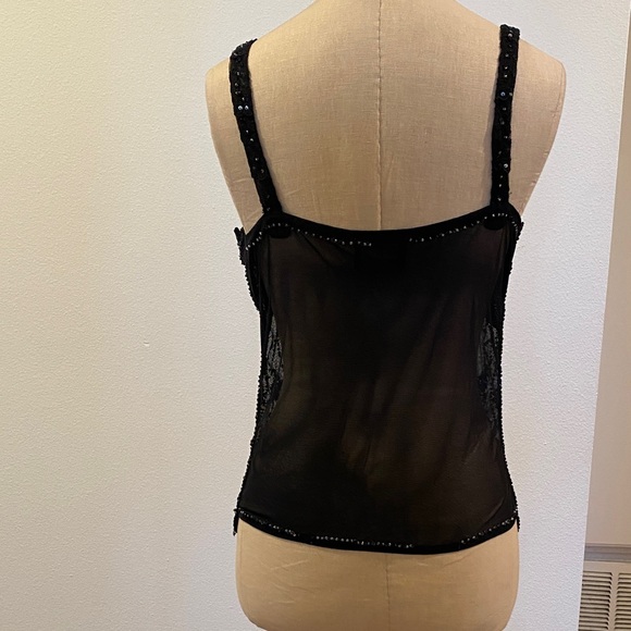 Elegant Black Beaded Women's Top - Picture 3 of 5